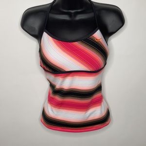 Nike Women's Striped Tank Top - Pink, Black, White